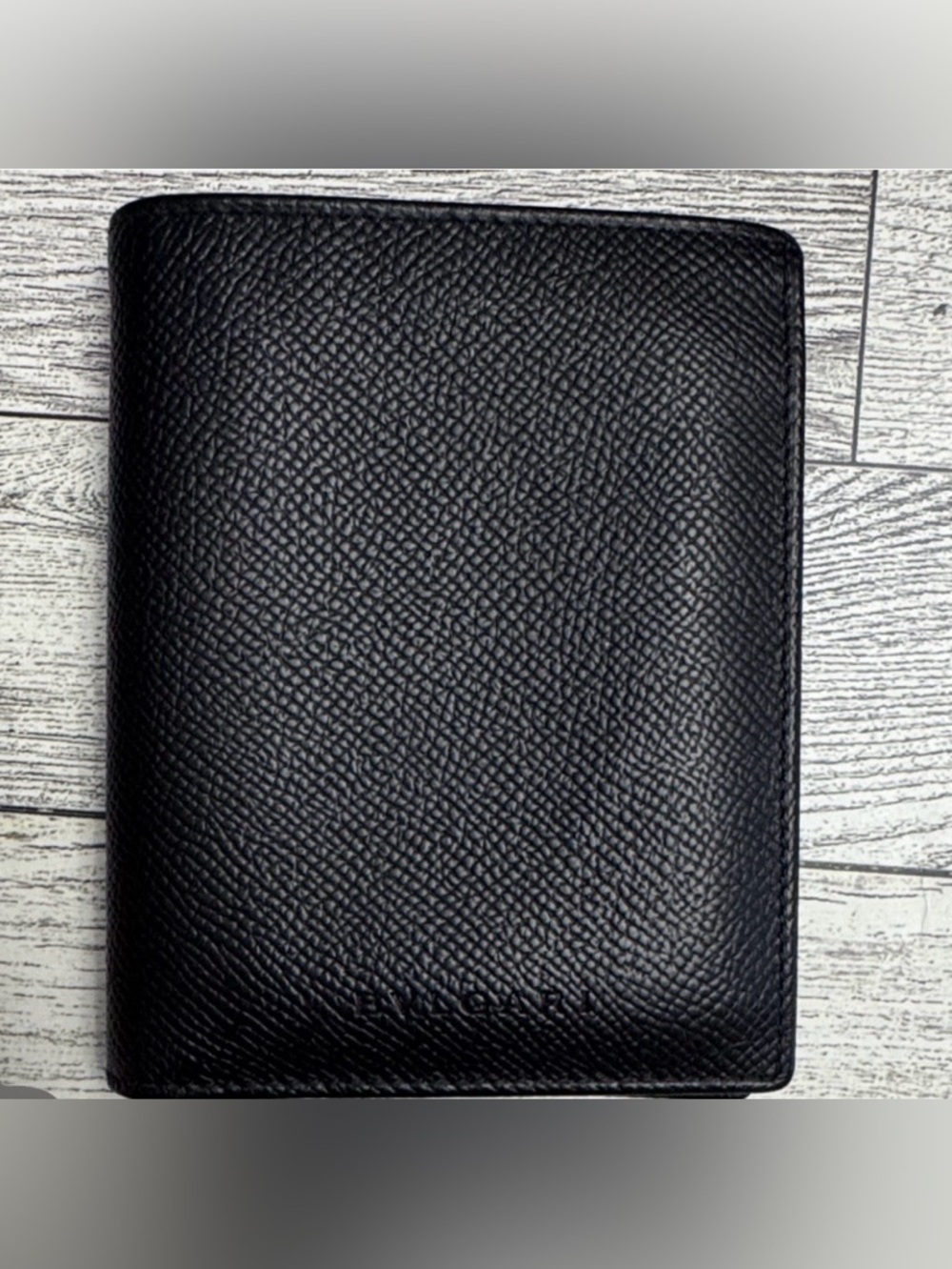 Bvlgari Black Pebbled Leather Men’s Bifold Wallet - Like New
